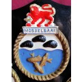 Naval Plaques - 4 Mounted  (Coat of Arms)-Made from Plaster of Paris mounted on wood plaque & shield
