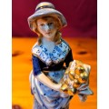 Vintage Blue & White Capodimonte Italian Porcelain Lady figurine