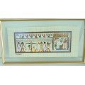 Egyptian papyrus in floating glass frame