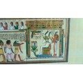 Egyptian papyrus in floating glass frame