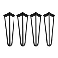 30cm - SET OF 4 - Hairpin Legs, Coffee / Side Table - POWDER COATED BLACK