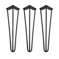 40cm - SET OF 3 - Hairpin Legs, Coffee / Side Table / Bench - POWDER COATED BLACK