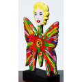 Ted Wasi TW-wood sculpture-15/03 hight 40.50 cm `Marlilyn Monroe buterffly