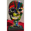 Ted Wasi TW-wood sculpture-11/05 hight 34 cm `Skull Brand`