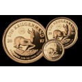 50th anniversary Proof Krugerrand Fractional 3 coin set 1/10th,1/20th,1/50th.
