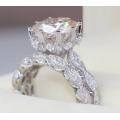 SOLID STERLING SILVER 3.0 Carat New Vintage Style Solitaire Wedding Ring Set