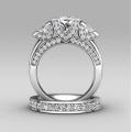 1.80 Carat Cr Diamond Stunning New Vintage Style Princess Cut Engagement Wedding Ring Set