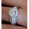 SOLID STERLING SILVER Superb 2.68ct Halo Engagement Ring