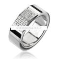 NEW!! Mirror Polish Stainless Micro Pave Ring size 14