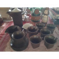Vintage Retro Coffee Set - excellent condition 6 mugs & saucers, sugar bowl, milk jug & Pot