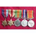 Set of 5 WWII Medals - P NDUMO 22735 - Private in The African Auxiliary Pioneer Corps
