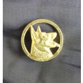 Police Dog Handlers breast badge -- Gilded Metal