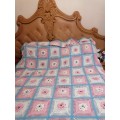 Crocheted double bed blanket