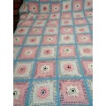 Crocheted double bed blanket