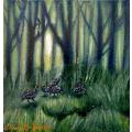 'GUINEA FOWL FOREST' - Original Painting by South African Artist, Cherie Roe Dirksen
