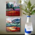 2 x LANDSCAPE Original Paintings by SA artist, Cherie Roe Dirksen - valued @R780