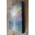 FREE COURIER - `HEAVEN MEETS SEA` - Original Painting on Boxed Canvas by South African Artist