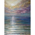 FREE COURIER - `HEAVEN MEETS SEA` - Original Painting on Boxed Canvas by South African Artist