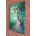FREE COURIER - `ILLUMINATION - Tree of Life` Painting by Cherie Roe Dirksen - 29cm x 42cm x 2cm