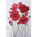 Original RED POPPY Painting by South African Artist, Cherie Roe Dirksen - Floral Botanical Wall Art