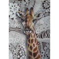 Original ACRYLIC and INK Giraffe Painting by South African Artist, Cherie Roe Dirksen