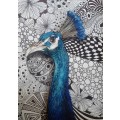Original Peacock Painting A3 by South African Artist, Cherie Roe Dirksen - Beautiful Wall Art