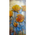 Original ACRYLIC Poppy Botanical Floral Painting by South African Artist, Cherie Roe Dirksen