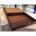 Antique oak writing slope in beautiful condition with key