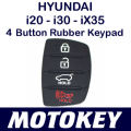 New Type Hyundai i20 / i30 / iX35 - 4 Button Rubber Keypad Replacement