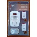 Wireless Motion Sensor Alarm and Chime Kit with two remote controls and wall mount