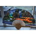 Bamboo Extra Large Hand Painted Wall Fan