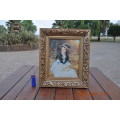 Vintage Happy Thoughts Print with Gold Frame