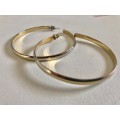 Large Gold Tone Round Thick Hoop Earrings