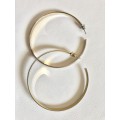 Large Gold Tone Round Thick Hoop Earrings