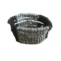 Bracelet - Silver Tone Multi Strand Expandable Beaded Bracelet