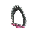 Bracelet - Silver Tone Chunky Pink Rhinestone Expandable Bracelet