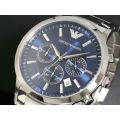 Mens Emporio Armani AR2448 Blue dial stainless steel watch