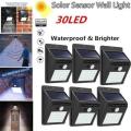 Solar Power Sensor Wall Light 30 LED Bright Wireless Security Motion