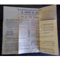 Southern Rhodesia lotto ticket with an unused vendor form. S Smith Salisbury. Rare find.