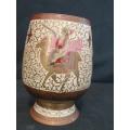 Antique Indian Brass and Enamel Cup
