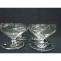 Set of 4 Glass Dessert Bowls with spoon rest . Made in France