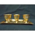 Indian Brass Glasses on Brass Tray