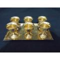 Indian Brass Glasses on Brass Tray