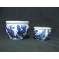 Set of Two Blue Bowls