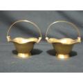 Set of Two Small Brass Baskets