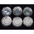 Set of Six Silver Plated Coasters