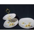 JG Meakin Set  of Two Tier Cake Plate and Single Plate Cake Serving plate