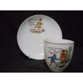 Rare Find Union K Czechoslovakia Cup and Saucer with Nursery Rhymes