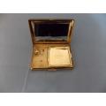 Brass Vanity Case with Japanese Decoration `Clover `
