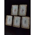 Crown Staffordshire Set of Five Stunning Pin Dishes